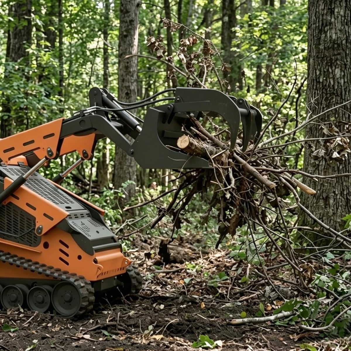 44" Mini Skid Steer Root Grapple Bucket, Universal Quick Tach Connection, 3,000 PSI Hydraulic Cylinder with Cylinder