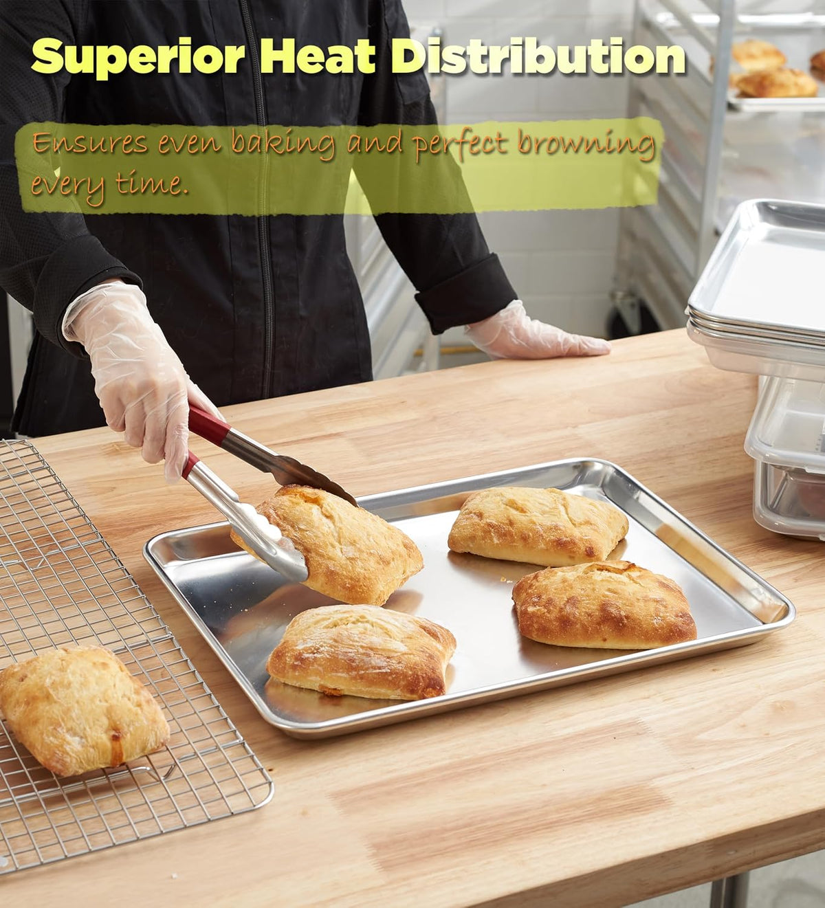 6-Pack 1/2 Size 18''x13'' Sheet Pan with Cover