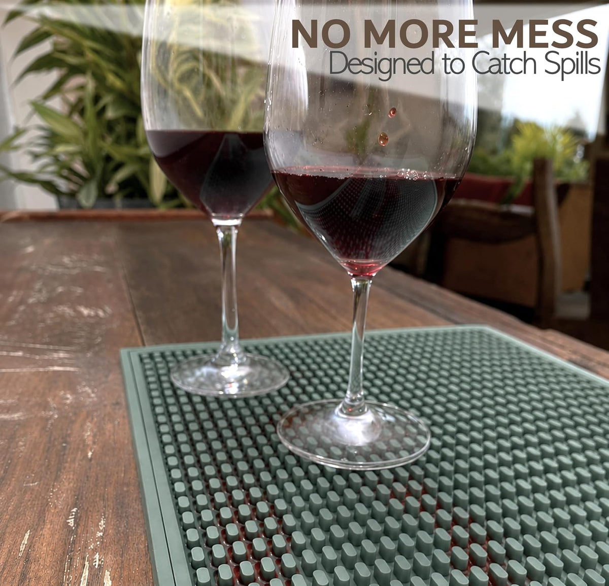 Rubber Bar Mat – Non-Slip Spill & Drip Mat for Bartending, Coffee Bar & Kitchen Countertop, Thick Durable Counter