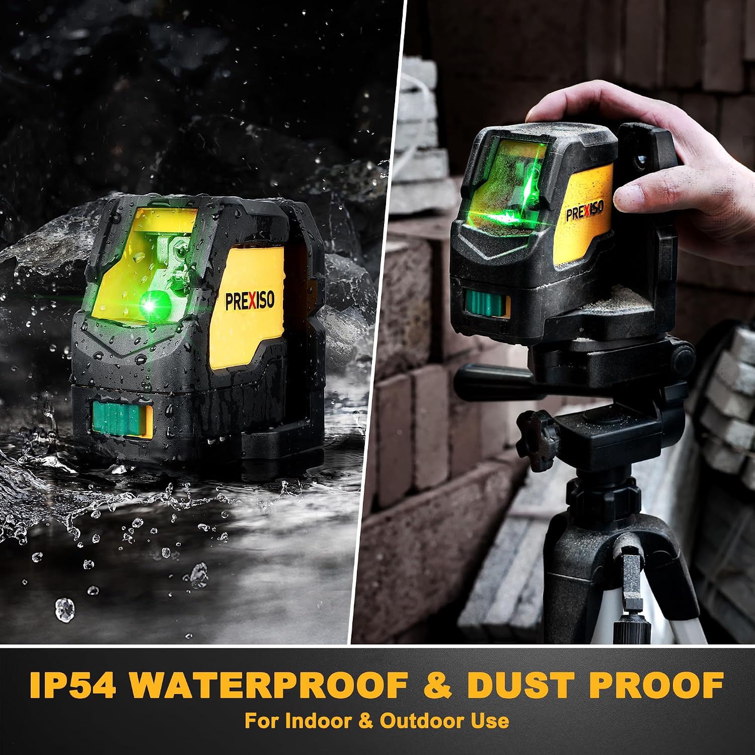 Laser Level with Tripod, IP54 Professional 150 Wide Angle - 100Ft Cross Laser Line Tool for Construction, Ceiling