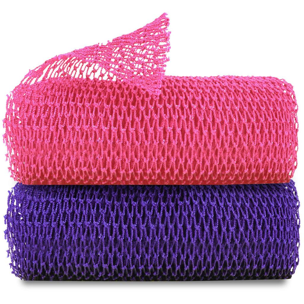 African Net Sponge, Authentic Exfoliating Body Scrubber for Bath and Shower, Multiple Textures with Gentle Deep