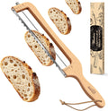 Adjustable Bread Slicer for Home Use, Wooden Sourdough Bread Knife for Homemade Bread with Bow Design, Premium