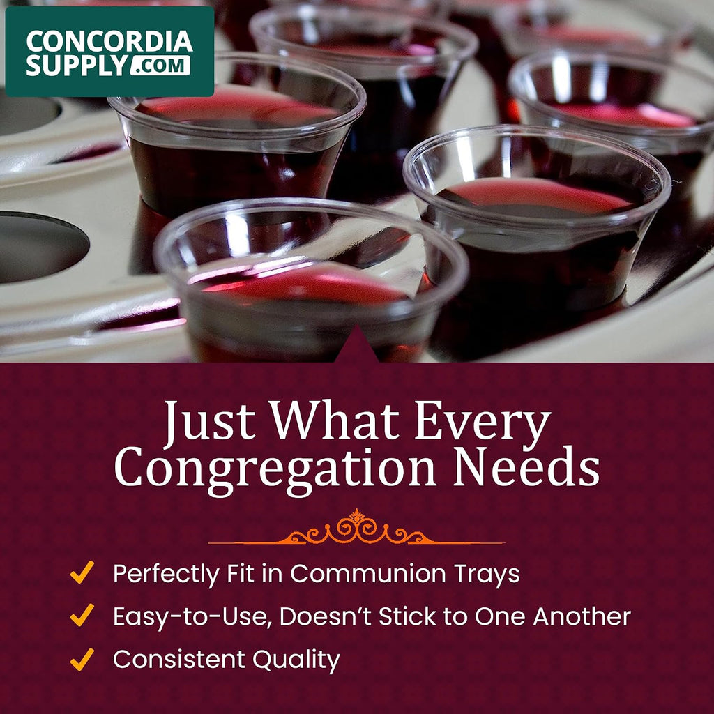 Communion Cups 1-3/8" Recyclable Clear Plastic (1000 Cups)