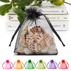 50 Pcs Black Organza Bags 3×4'', Small Mesh Gift Bag with Drawstring