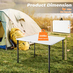 34" Folding Table, Portable Square Camping Card Table with Collapsible Legs & Carrying Handle, Plastic Tables for