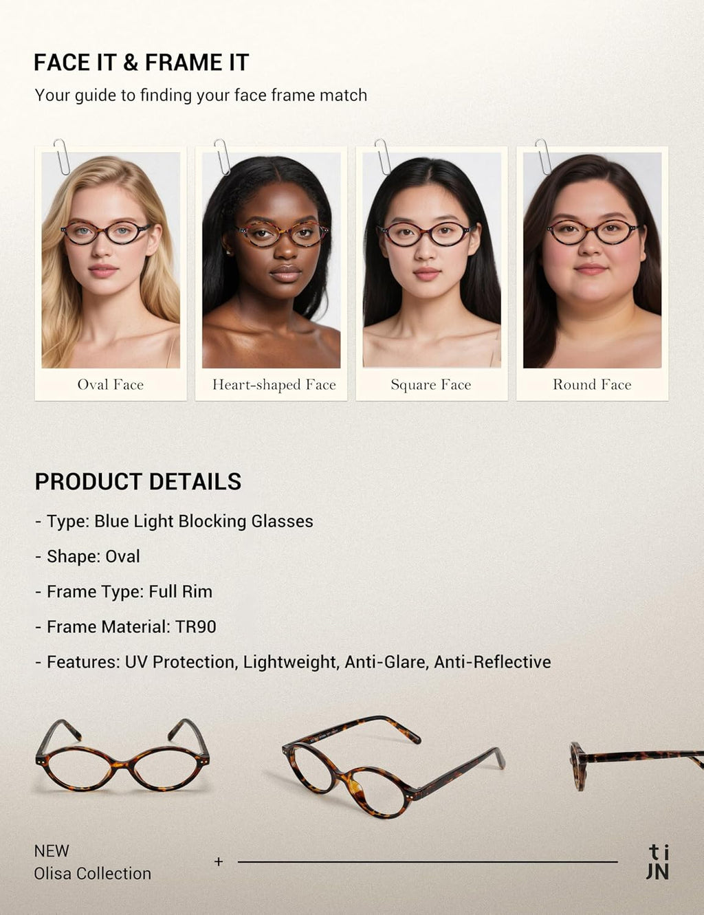 Olisa Blue Light Blocking Glasses for Women Men,Retro Oval Frame Bluelight Eyeglasses for Gaming Computer Screen Use