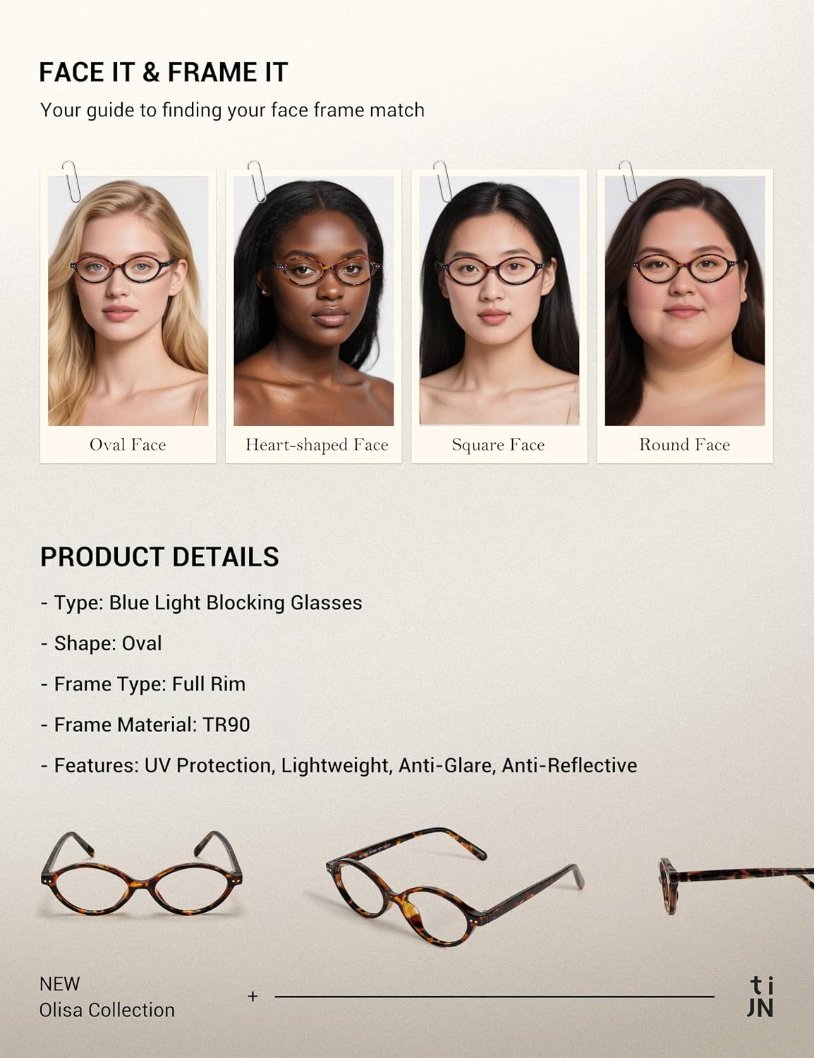 Olisa Blue Light Blocking Glasses for Women Men,Retro Oval Frame Bluelight Eyeglasses for Gaming Computer Screen Use