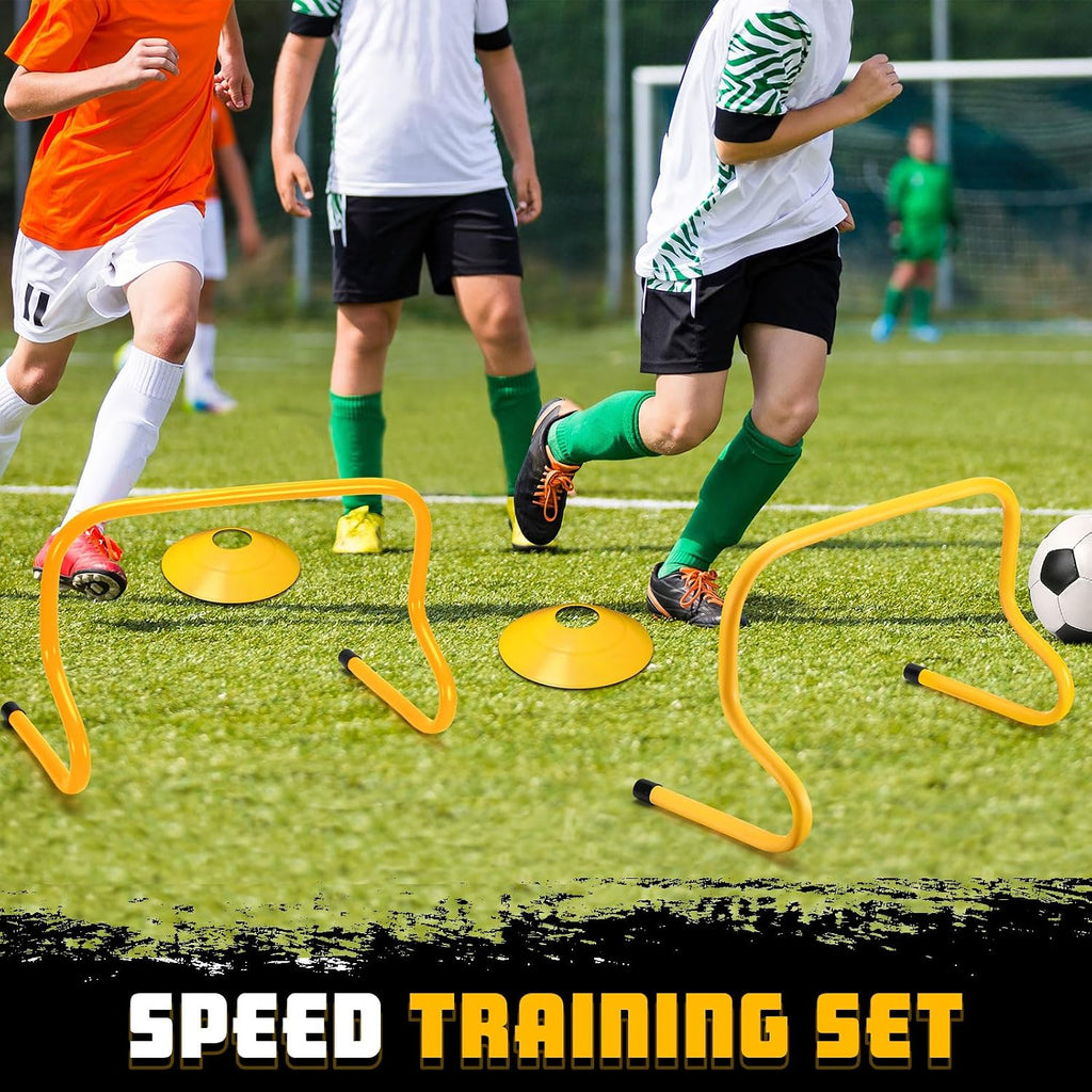 12 Pcs 12 Inch Agility Hurdles Training Equipment Agility Hurdles and Marker Cone Set Disc Cones Speed and Training