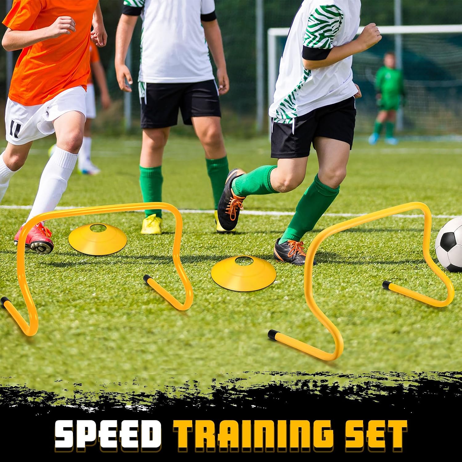 12 Pcs 12 Inch Agility Hurdles Training Equipment Agility Hurdles and Marker Cone Set Disc Cones Speed and Training
