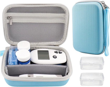 Diabetic Supplies Travel Case, EVA Hard Shell Carrying Bag for Blood Glucose Meter and Testing Kit Accessories, Daily