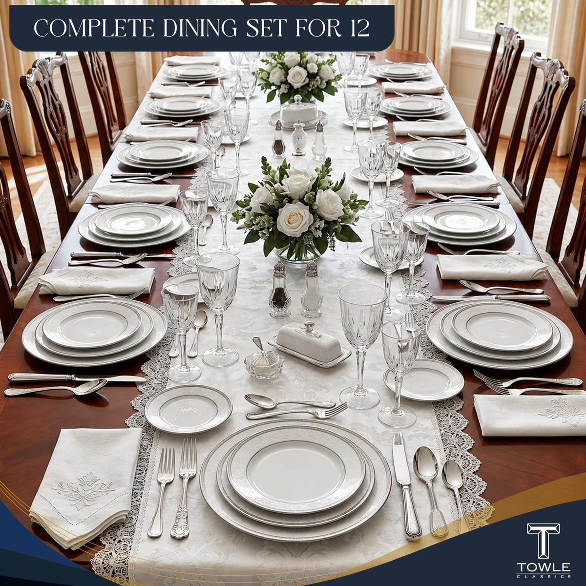 Hotel Flatware Silverware Set for 12-90 Piece 18/10 Stainless Steel Cutlery Set, Elegant Dinner Forks, Knives, Spoons