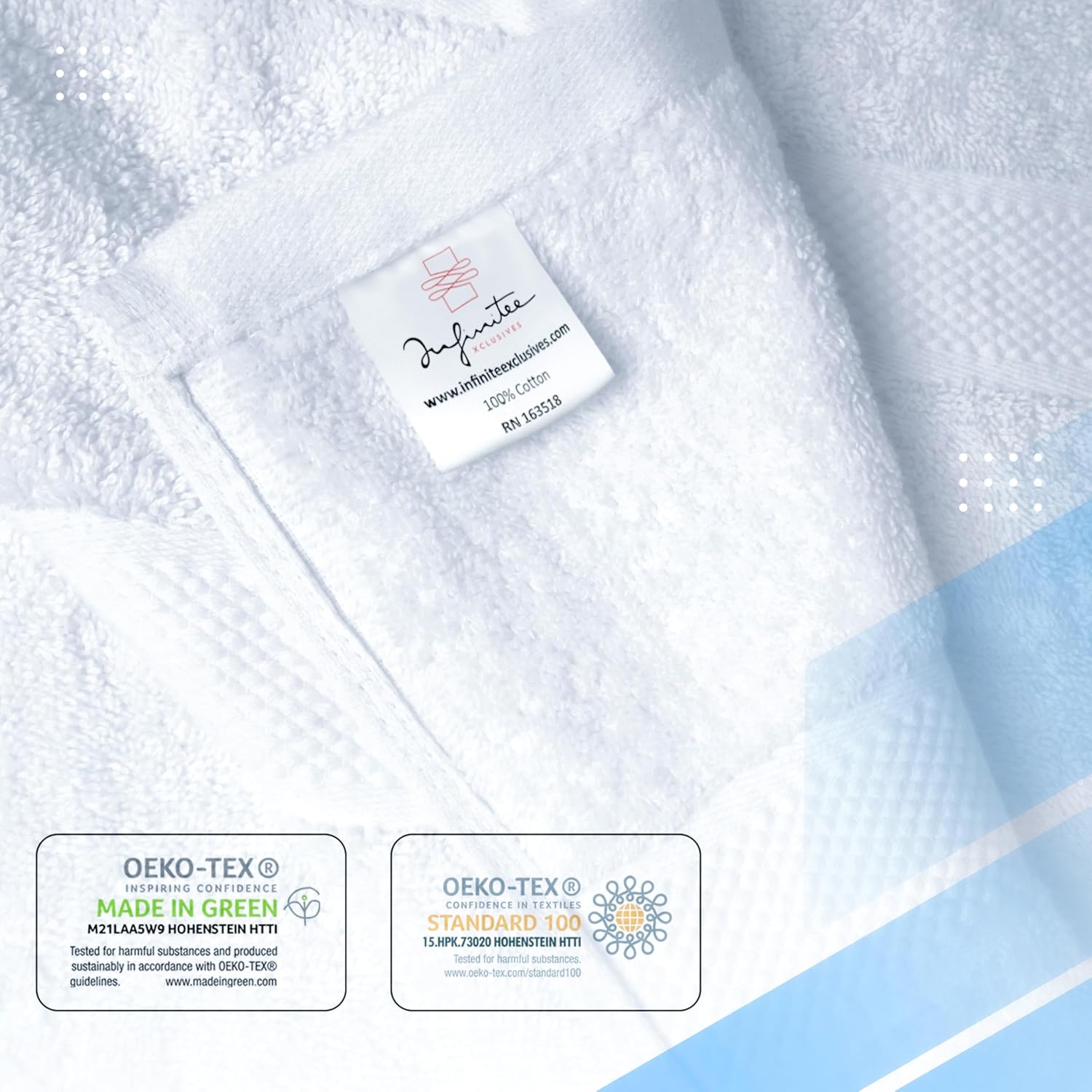 100% Cotton Bath Towel Set – 8 Piece Bathroom Towel Set | (2 Bath Towels, 2 Hand Towels, 4 Washcloths) – Soft &