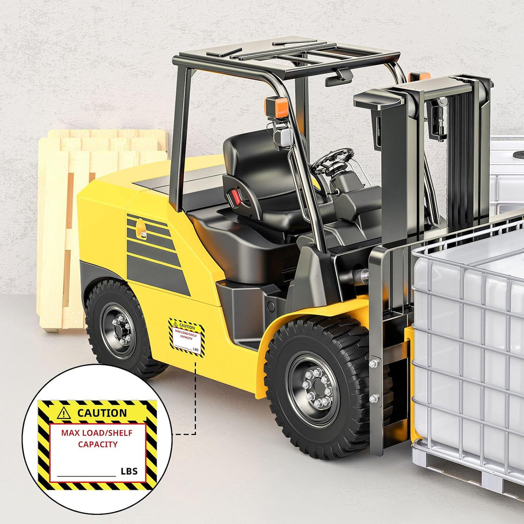 100 Pcs Pallet Rack Capacity Labels 3 x 4 Inches Pallet Racking Caution Max Load Shelf LBS Warning Stickers Bright