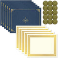 Certificate Award Kit Navy Linen with Gold Seals, 75-Piece Set | certificate kit, 8.5x11 certificate paper, linen