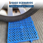 Plastic Pallets, 6 Pack Lightweight Waterproof Floor Pallets,Spliceable Outdoor Breathable Grid Platform for Garage