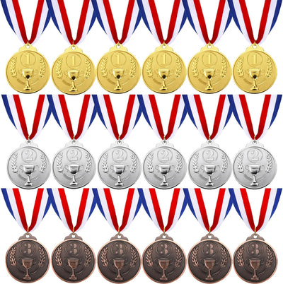 18 Pcs Gold Silver Bronze Award Medals, 1st 2nd 3rd Award Medals Zinc Alloy Winner Medals Gold Silver Bronze Prizes