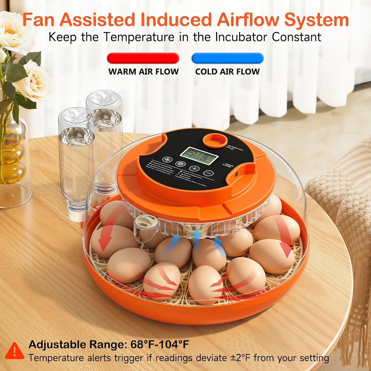 18 Egg Incubators for Hatching Eggs, Automatic Egg Turning and Humidity Control Incubator for Hatch Chicken Duck