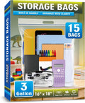 3 Gallon Extra Large Zipper Bag, Clear Plastic Zip Bag