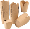 25 Pack 26 Oz Small Chinese Take Out Boxes, Leak and Grease Resistant Kraft Paper Takeout Food Containers, Stackable