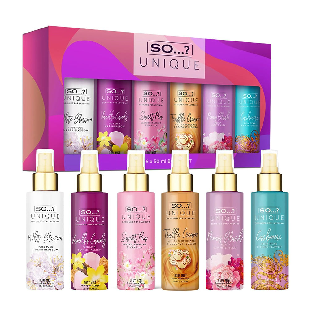So…? Unique Body Mist Set - Perfumes for Women with Fresh, Floral, Sweet Scents - 6 Hour Wear Body Spray for Women