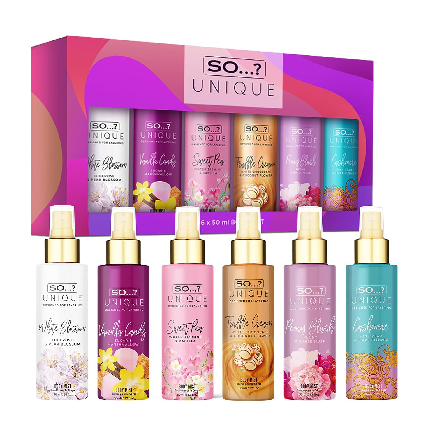 So…? Unique Body Mist Set - Perfumes for Women with Fresh, Floral, Sweet Scents - 6 Hour Wear Body Spray for Women