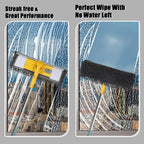 96" Long Handle Window Wall Cleaner Tool with Extension Pole,2 in 1 Large Window Squeegee with Cleaning Mop Tools Kit