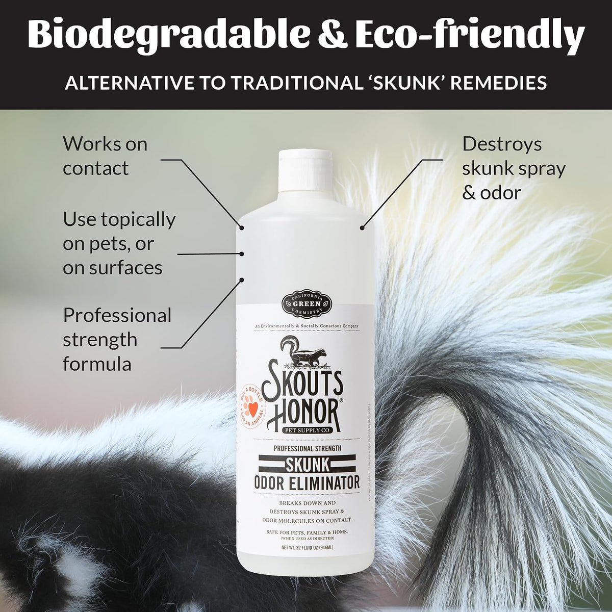 Skunk Odor Eliminator for Pets, 32 oz