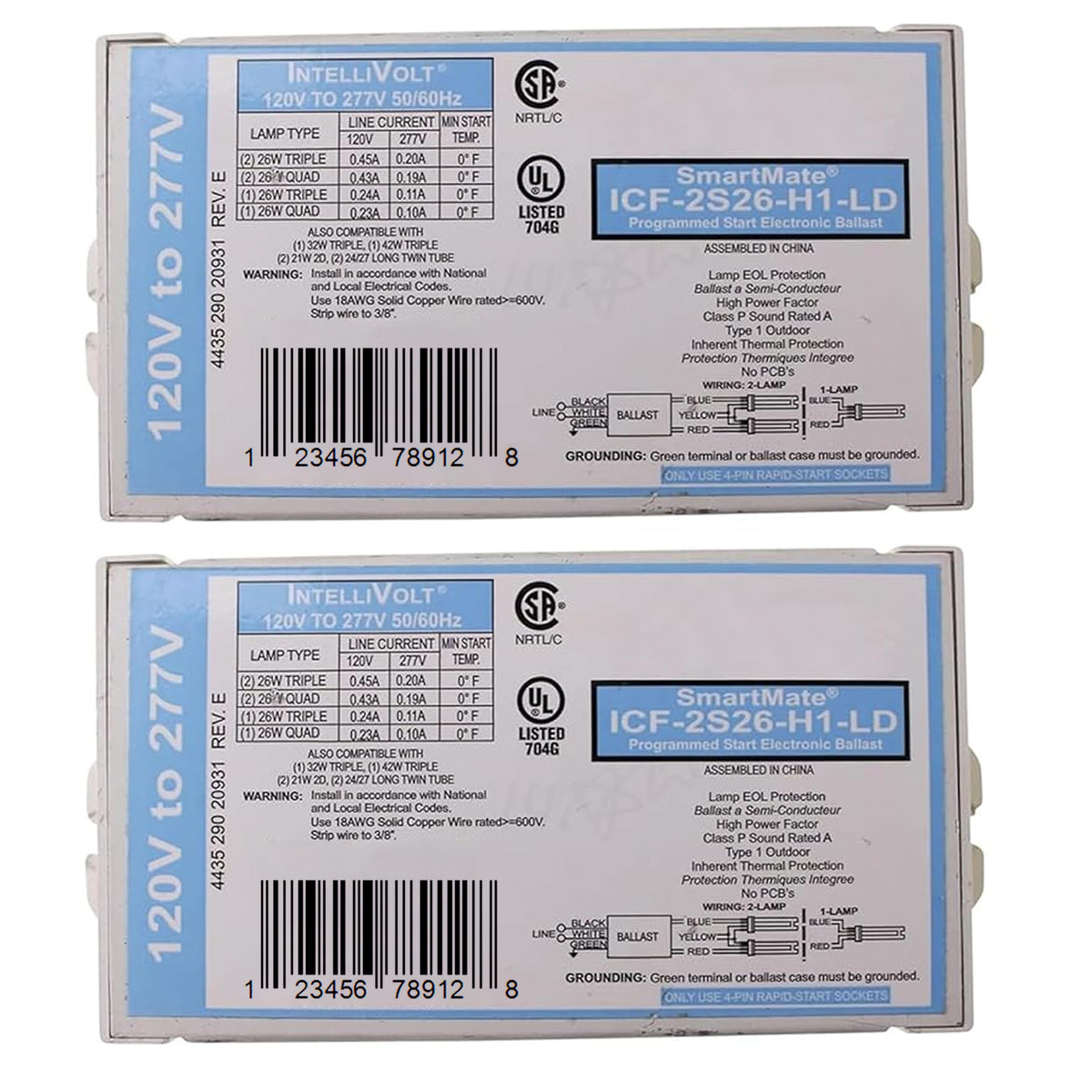 2 Pack Replacement for ICF-2S26-H1-LD Electronic Ballast