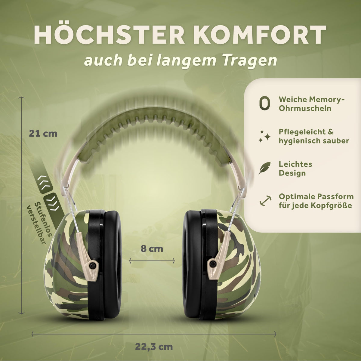 Work+ Shooting & Construction Ear Protection Ear Muffs, Adult