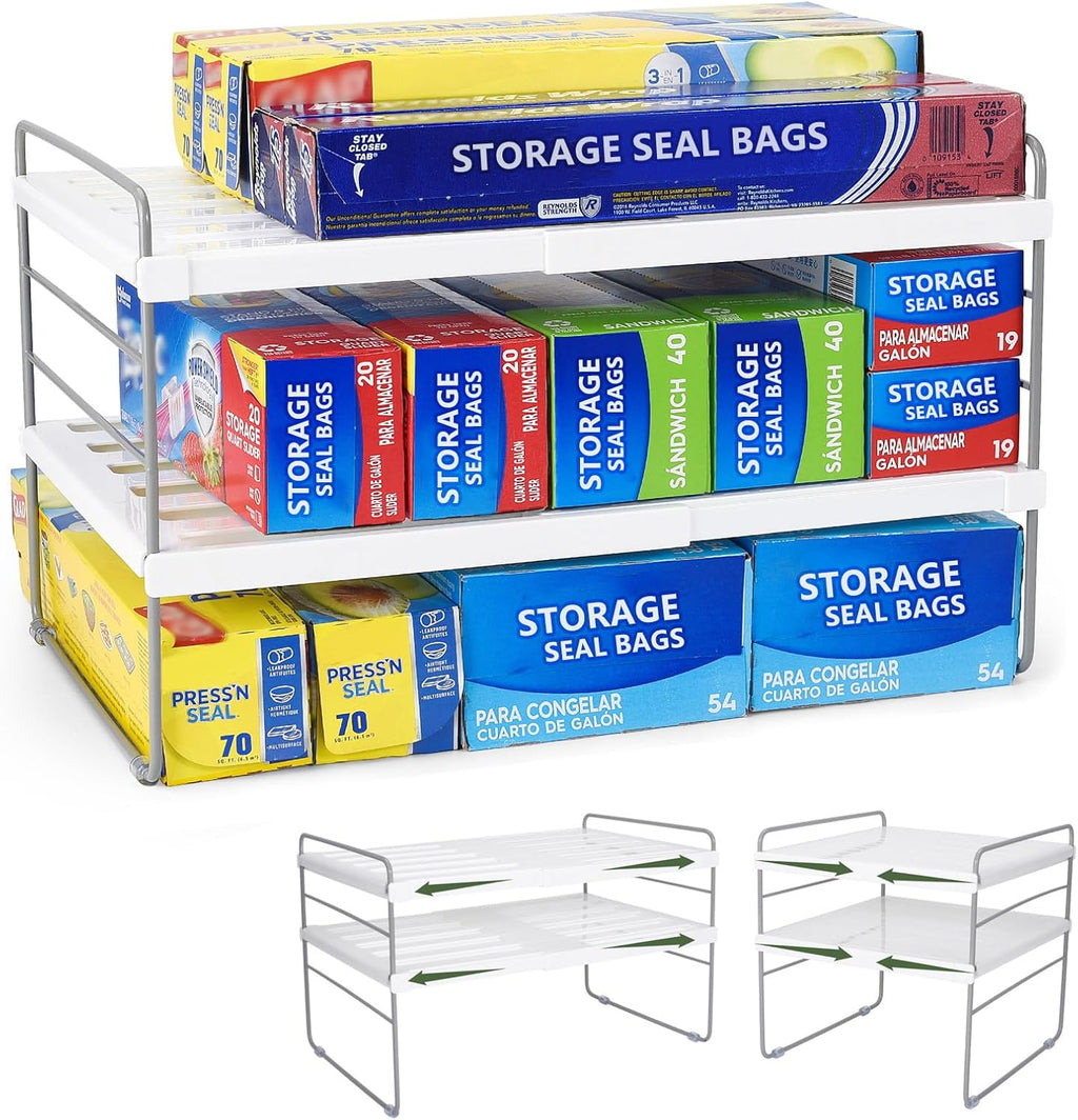 Pantry Organization and Storage for Kitchen - Expandable Kitchen Wrap Box Organizer Rack, Foil Organizer for Cabinet