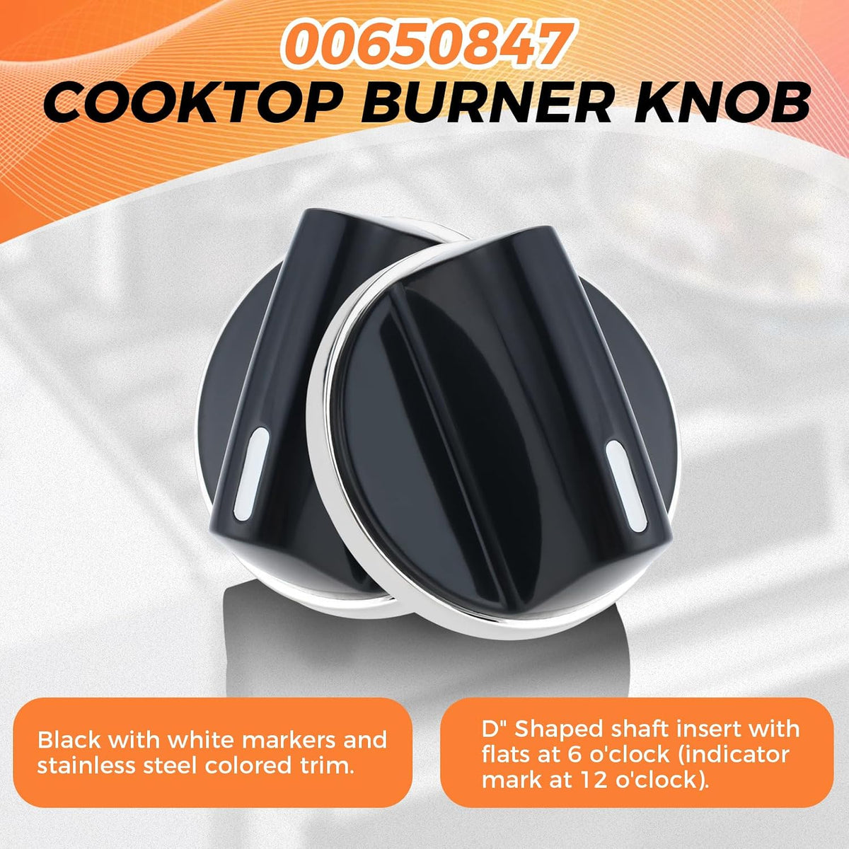 00650847 Cooktop Stove Knobs 4 Pcs Compatible with Bosch