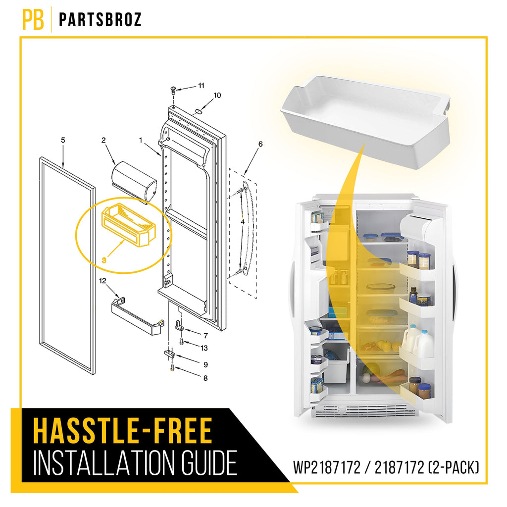 Refrigerator Door Shelves for Whirlpool ED5HHGXTQ00 (2-Pack)