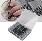1 Box Nail Foil Transfer Stickers Decals, Print Black White Plaid Nail Art Sticker, DIY Nail Art Design Tool Stickers