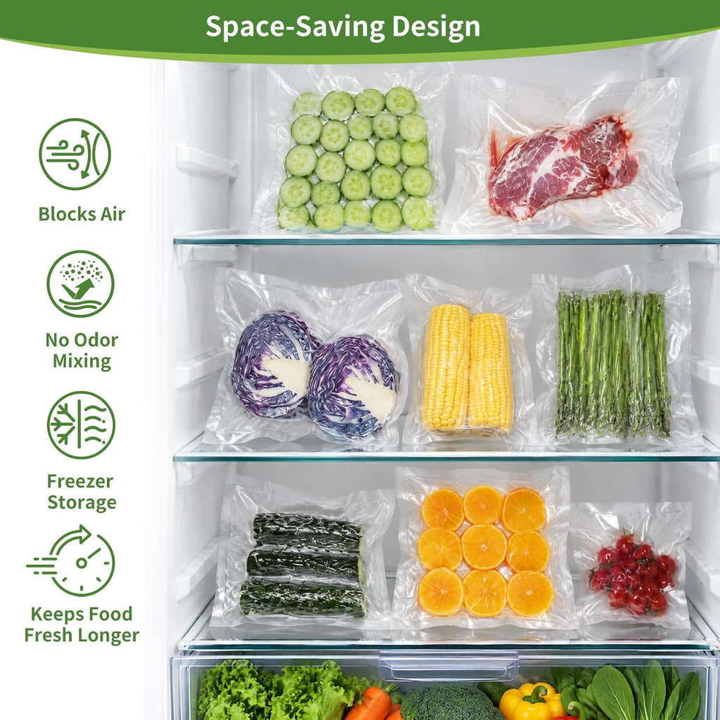 Quart 8"x12" Vacuum Sealer Bags 200ct for Food Storage