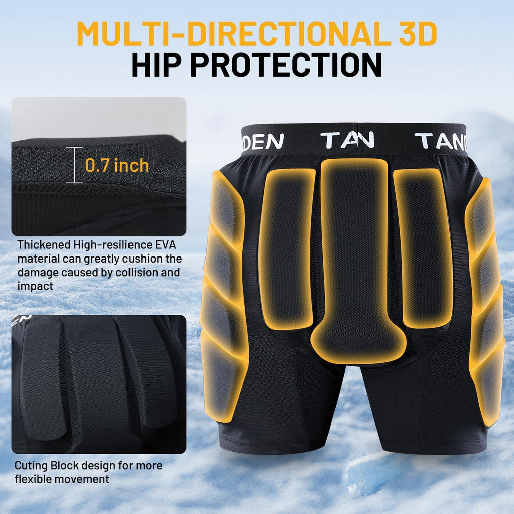 Padded Shorts Hip Impact Shorts Tailbone Protector Pad for Snowboarding Pads, Snowboard Butt Pad for Skating Ski