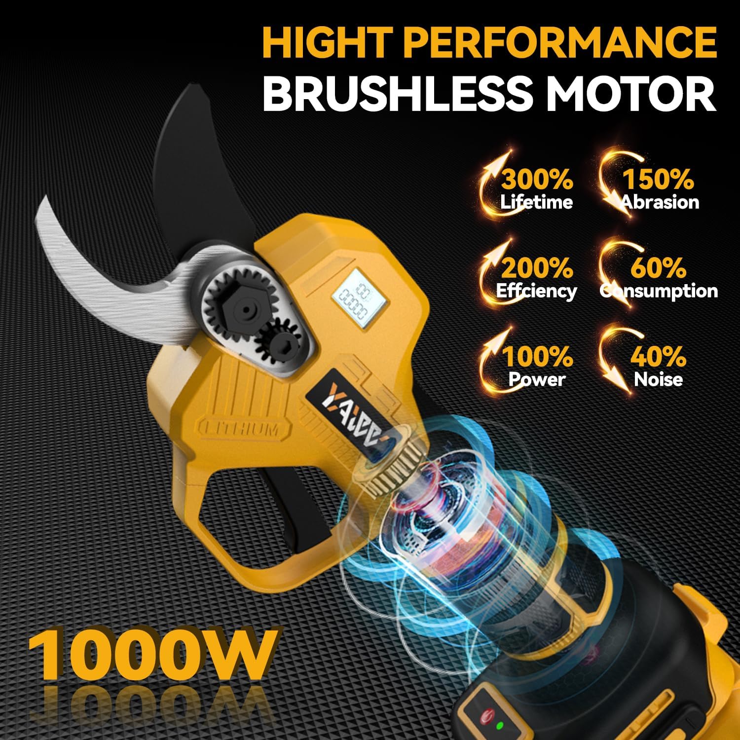 Brushless Electric Pruning Shears for DeWalt 20V Battery, Portable Cordless Pruning Shears with LCD Display＆SK5