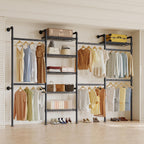 W4 Wall Mounted Clothes Rack, Industrial Pipe Clothing Rack, Black