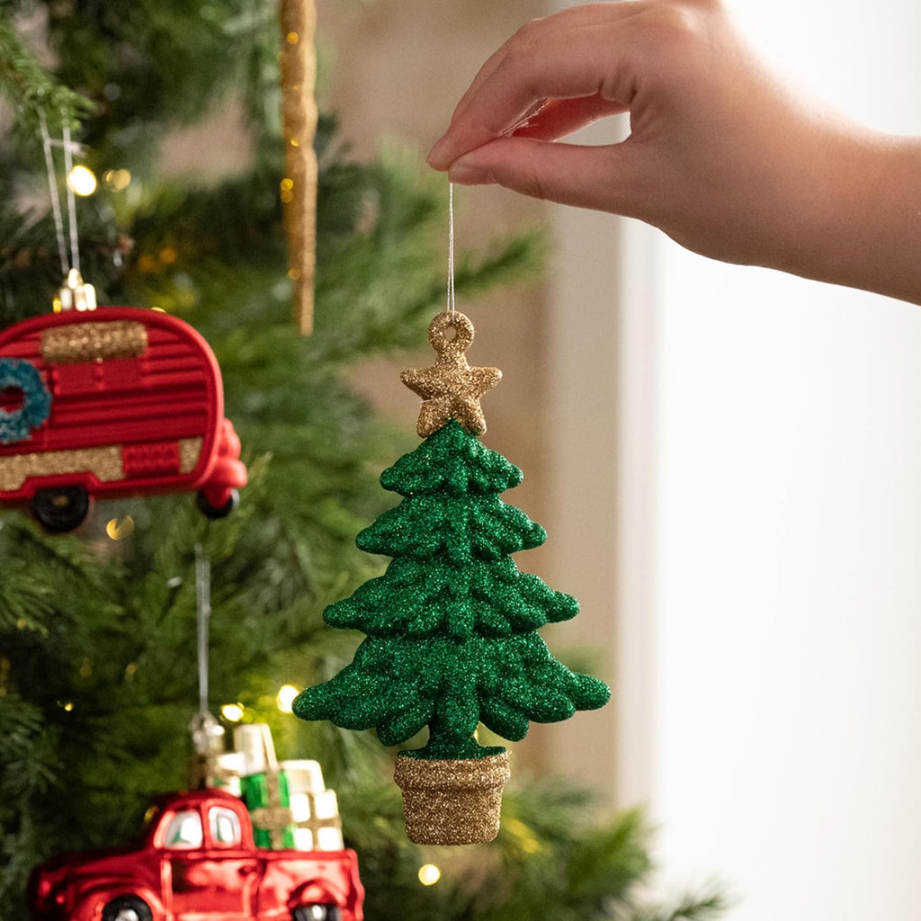 Christmas Tree Ornaments Set, 60ct Red Green and Gold Shatterproof Christmas Tree Decorations Bulk, Traditional