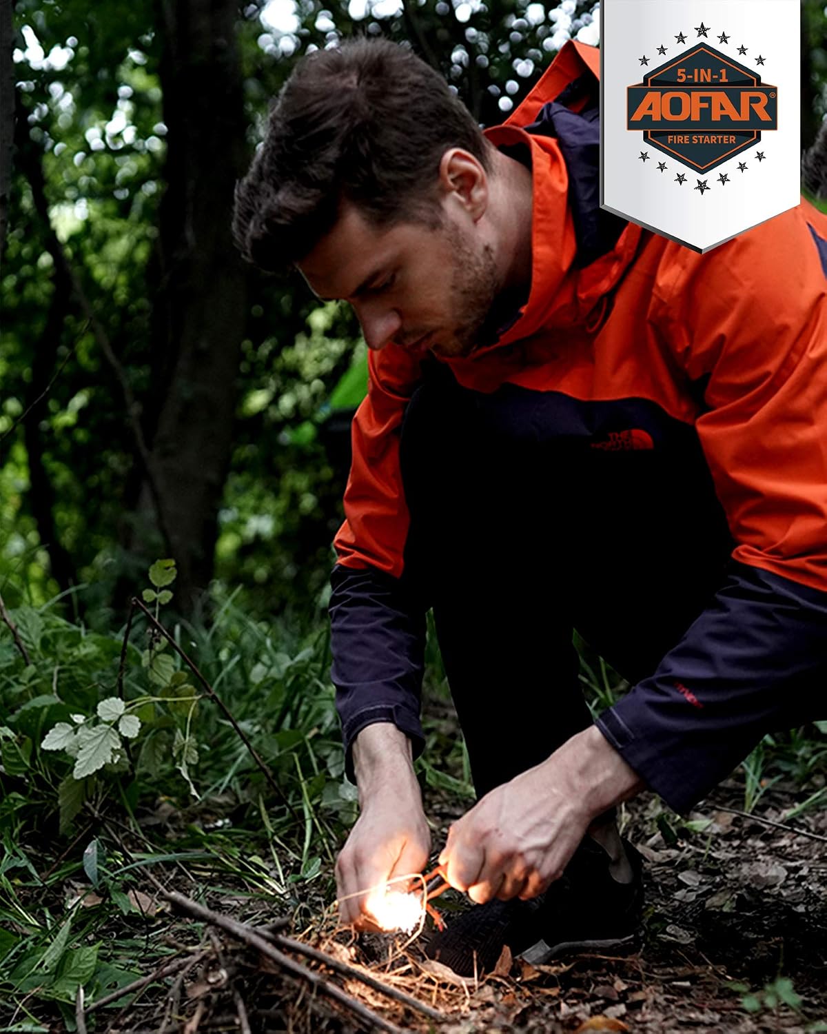 Fire Starter AF-381/AF-381plus Fire Steel with Paracord and Whistle for Camping, Hiking, Hunting, Backpacking