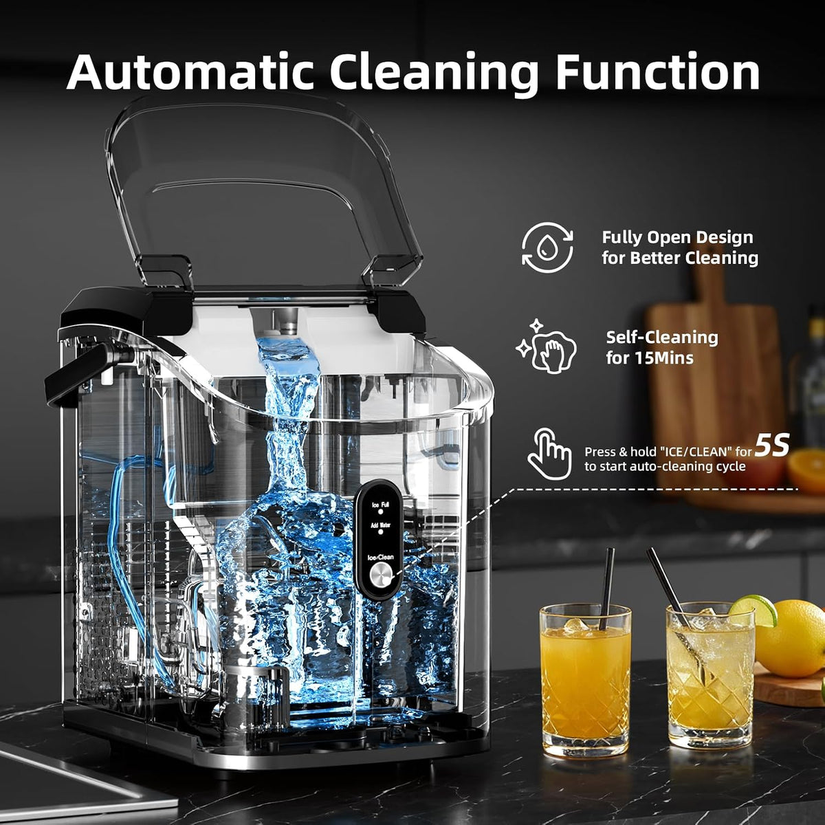 Nugget Ice Maker Countertop with Soft Chewable Ice
