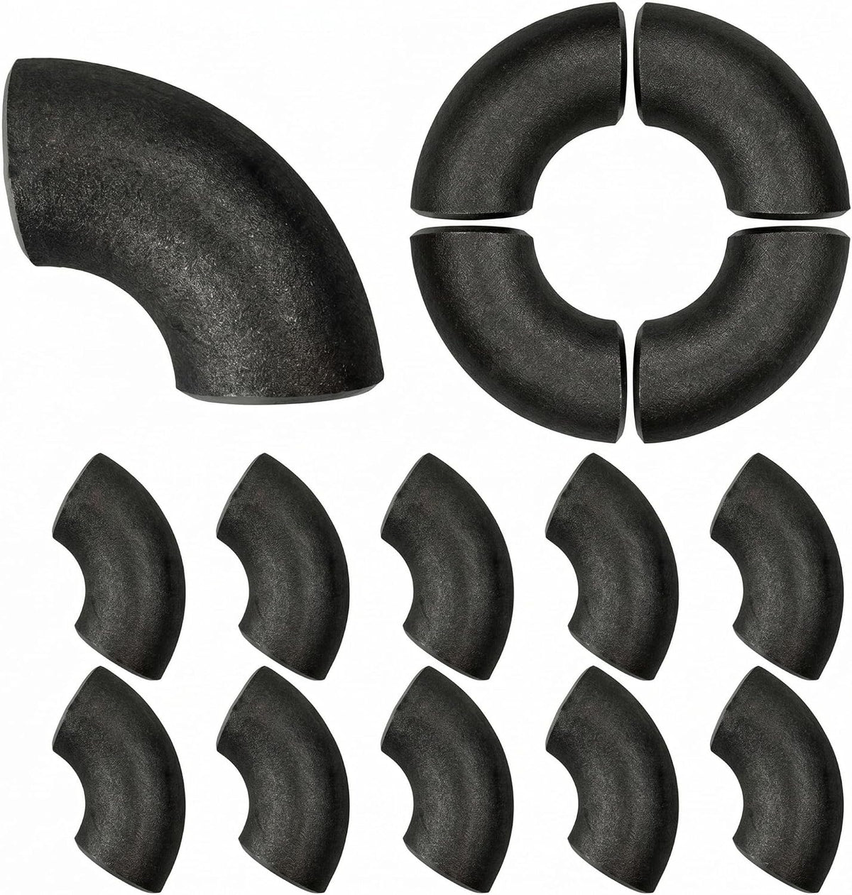 Shimeyao 15 Pcs 1" Seamless Handrail Steel Pipe Fitting Elbows