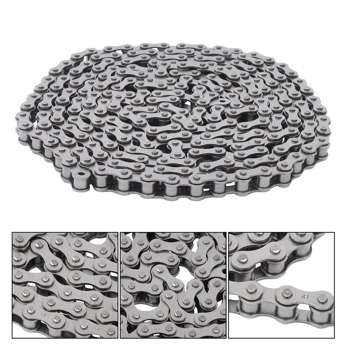 41 Roller Chain with 2 Connectors, 10 Feet