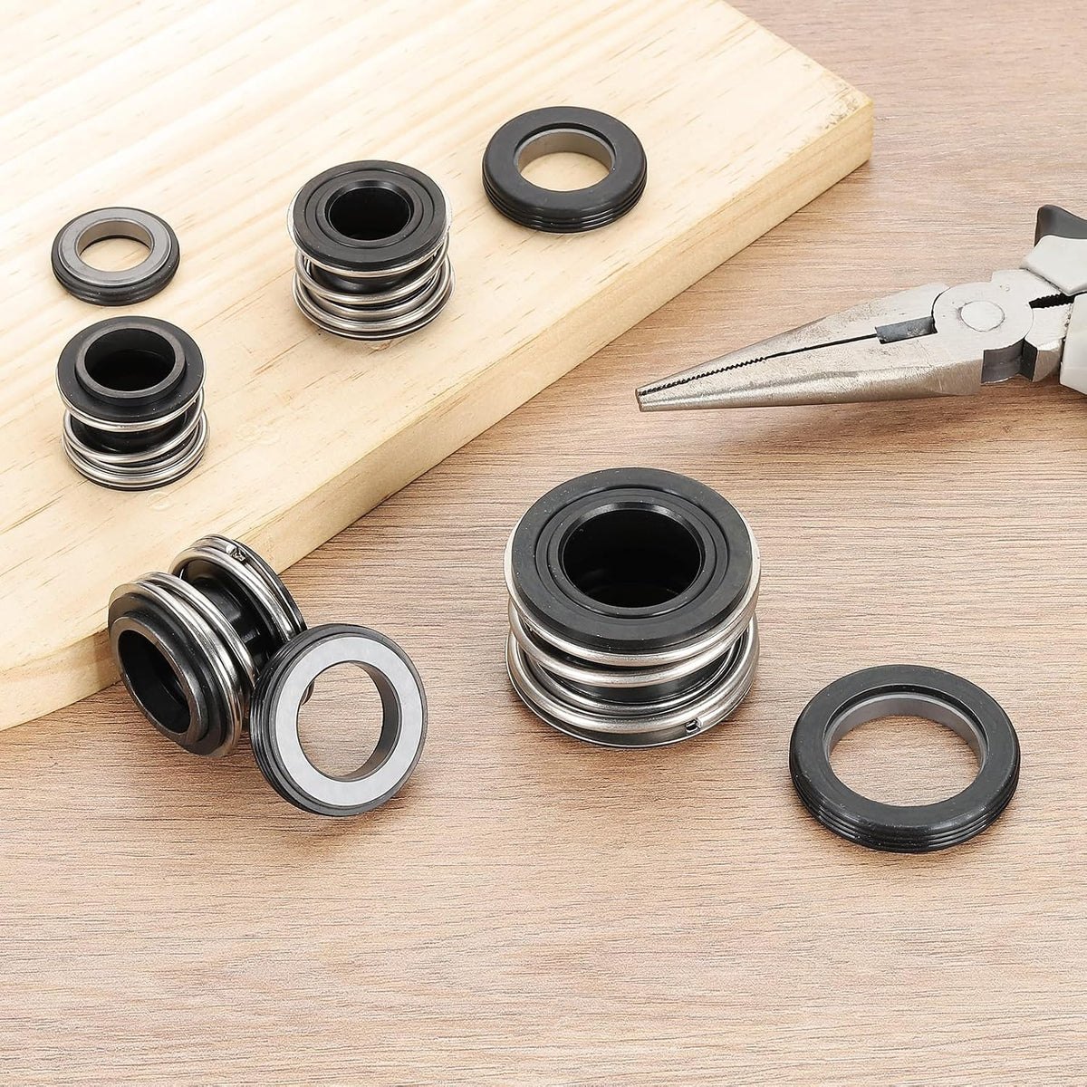 PATIKIL Mechanical Seal Kit, 25mm Gas Water Pump Replace Rubber Mechanical Shaft Seal Replacement Kit