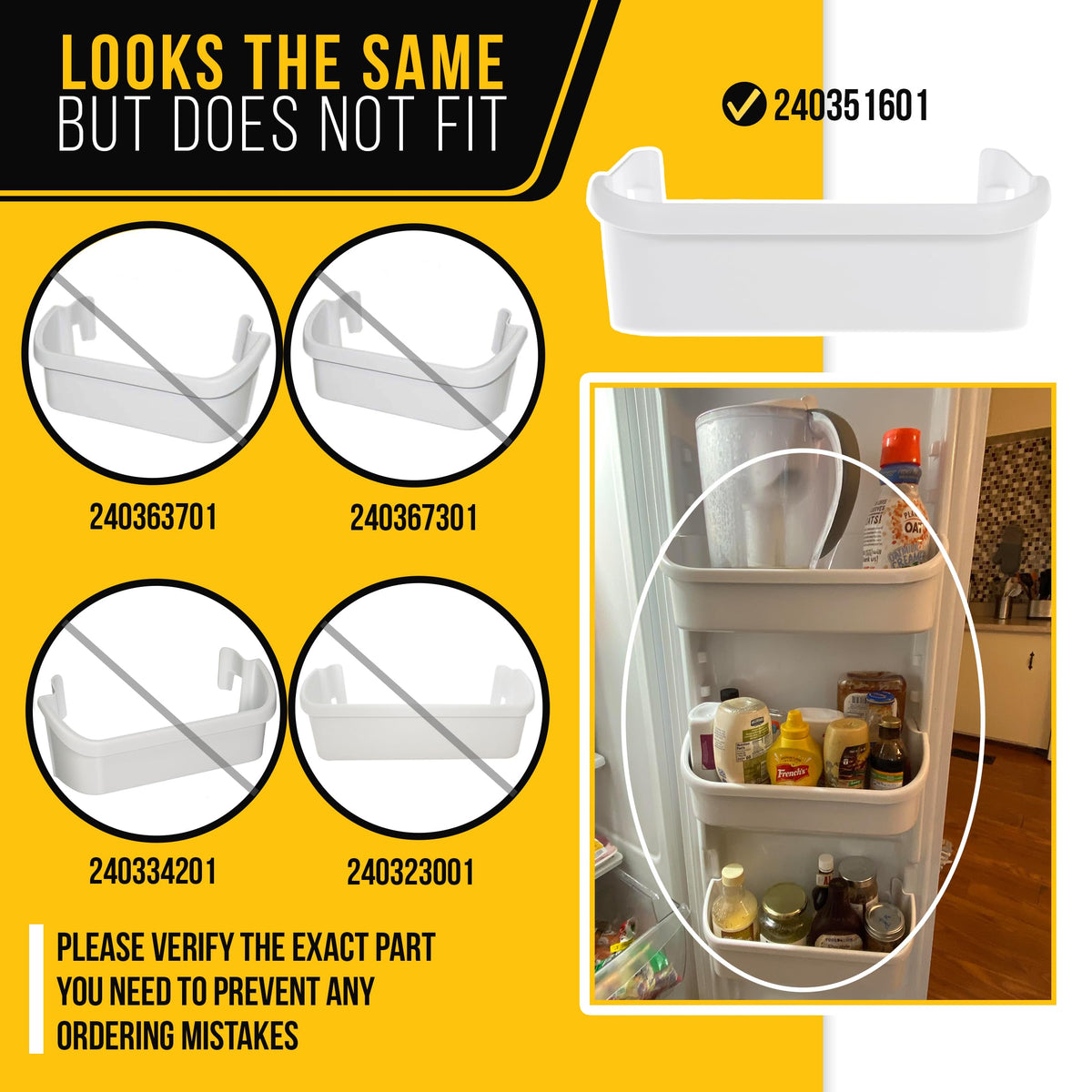 Freezer Door Shelf Bin for Frigidaire FFHS2611PFBA