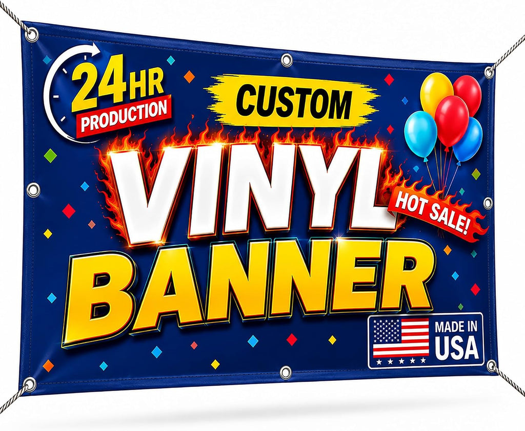 Custom Banner, 13oz Heavy Duty Personalized Banner, Full Color High Resolution Printing, Indoor Outdoor Custom Vinyl