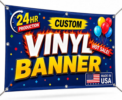 Custom Banner, 13oz Heavy Duty Personalized Banner, Full Color High Resolution Printing, Indoor Outdoor Custom Vinyl