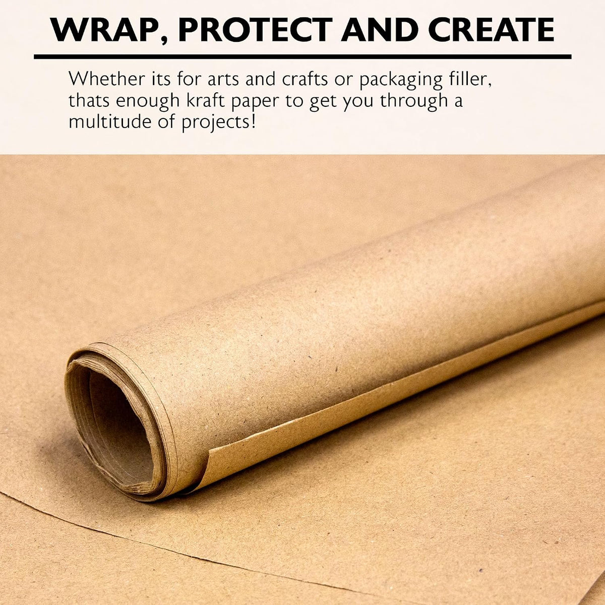 Natural Kraft Wrapping Paper Roll, 30 in x 14 Ft