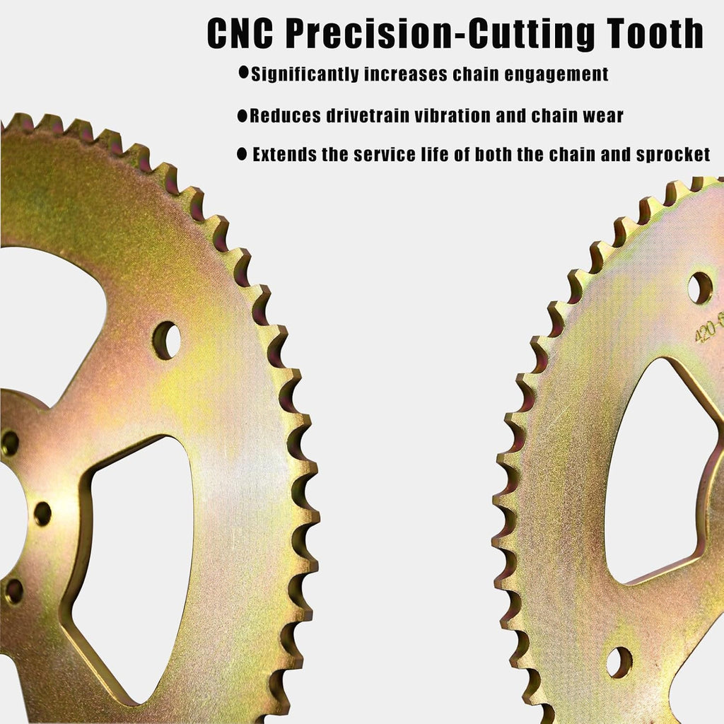 JNDO 60T Sprocket #420 Chain 6 Hole High Torque for Coleman CT100U DB30