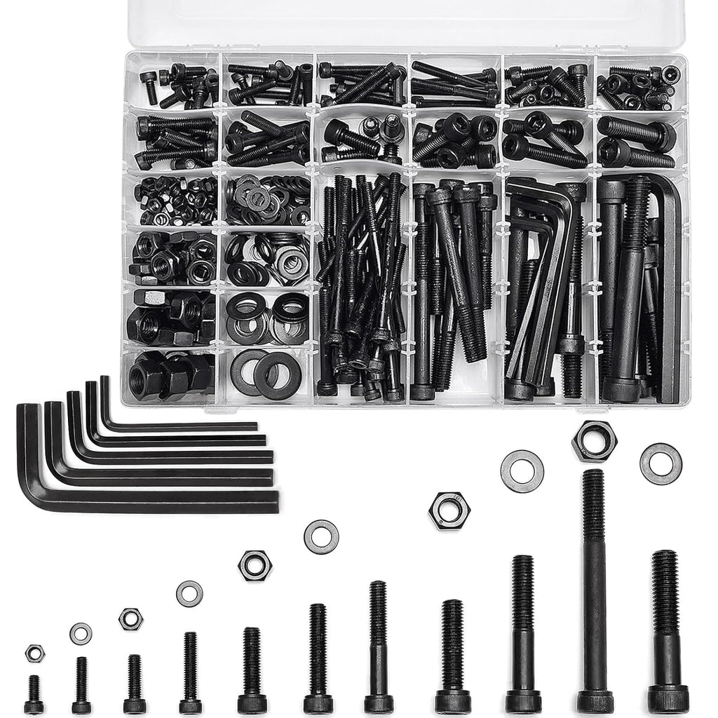 434PCS M5 M6 M8 M10 M12 Metric Bolt Assortment for Precision Machinery