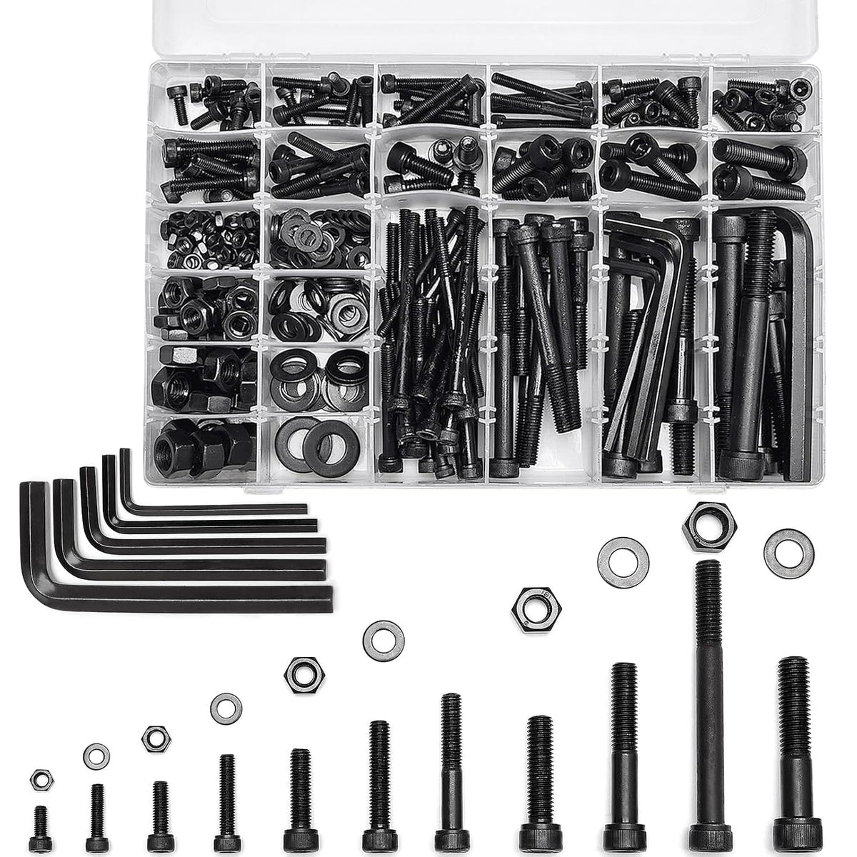 434PCS M5 M6 M8 M10 M12 Metric Bolt Assortment for Precision Machinery